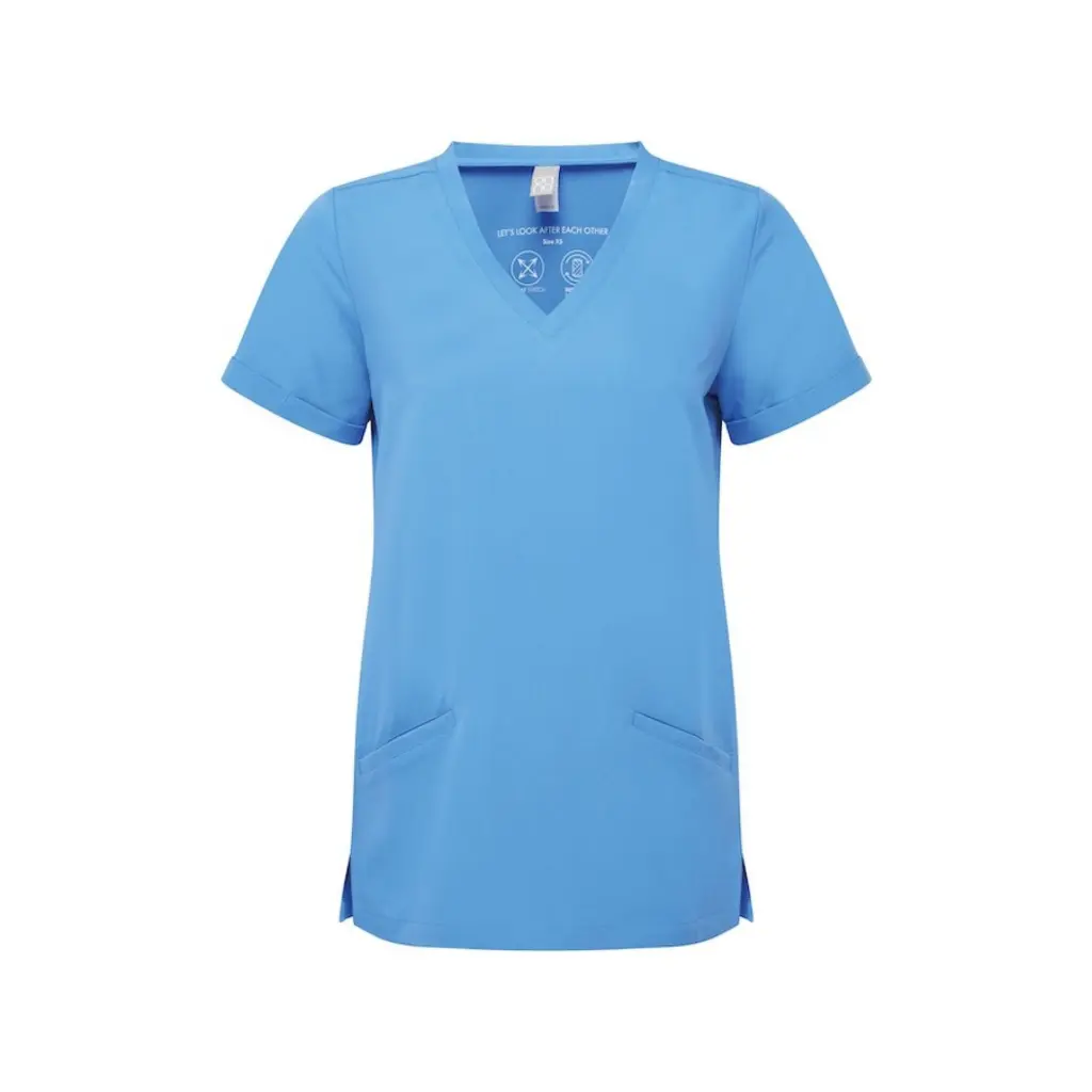 womens-scrubs-invincible-stretch-tunic-ceil-blue-front-NN310.webp