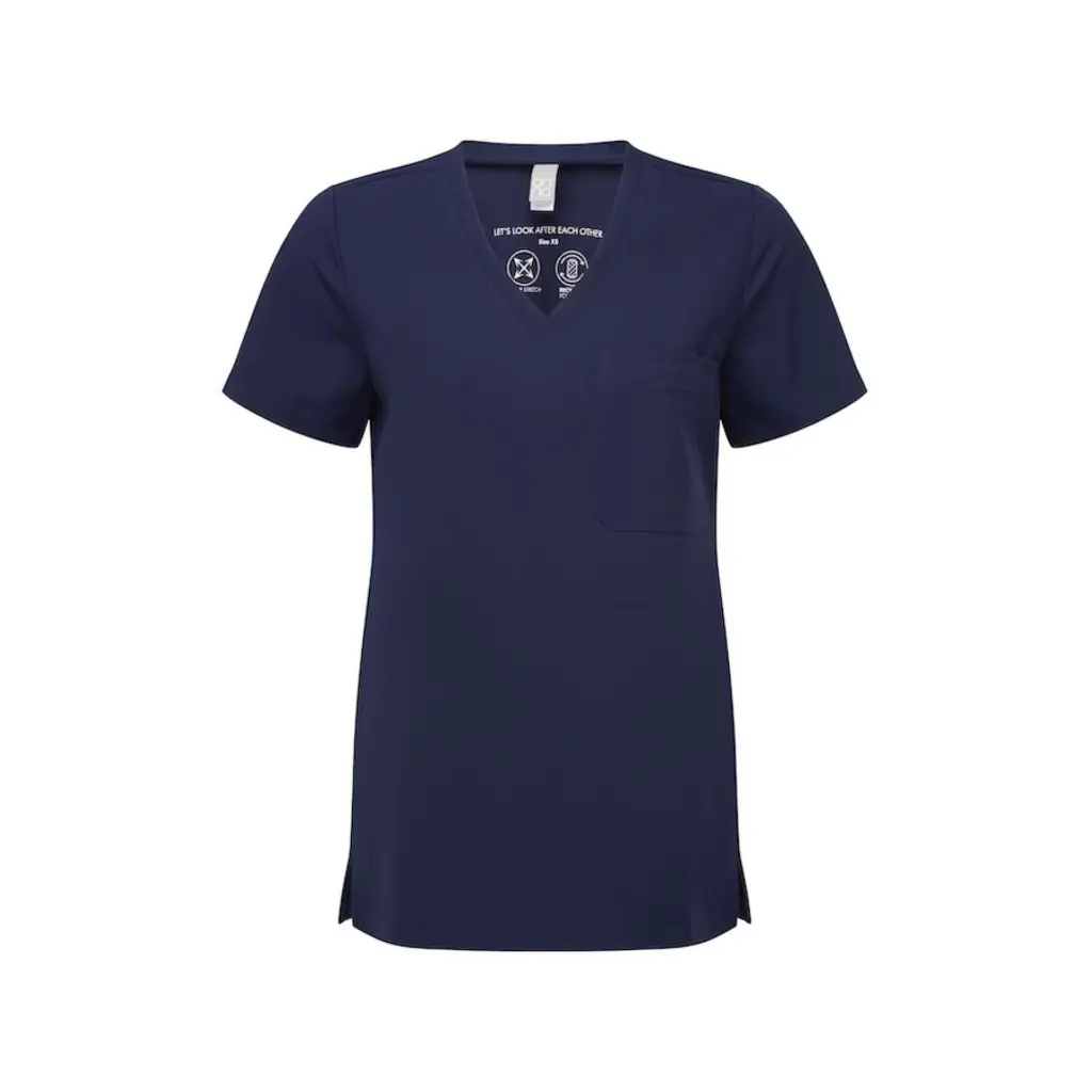 womens-scrubs-limitless-stretch-tunic-navy-front-NN300.webp