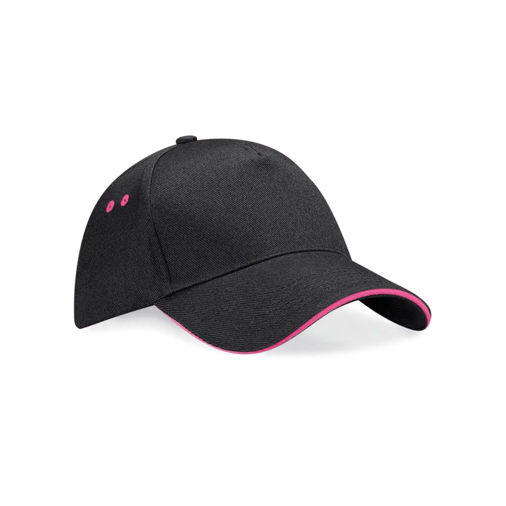 5-panel-sandwich-cap-black-pink-front-BC15C.webp