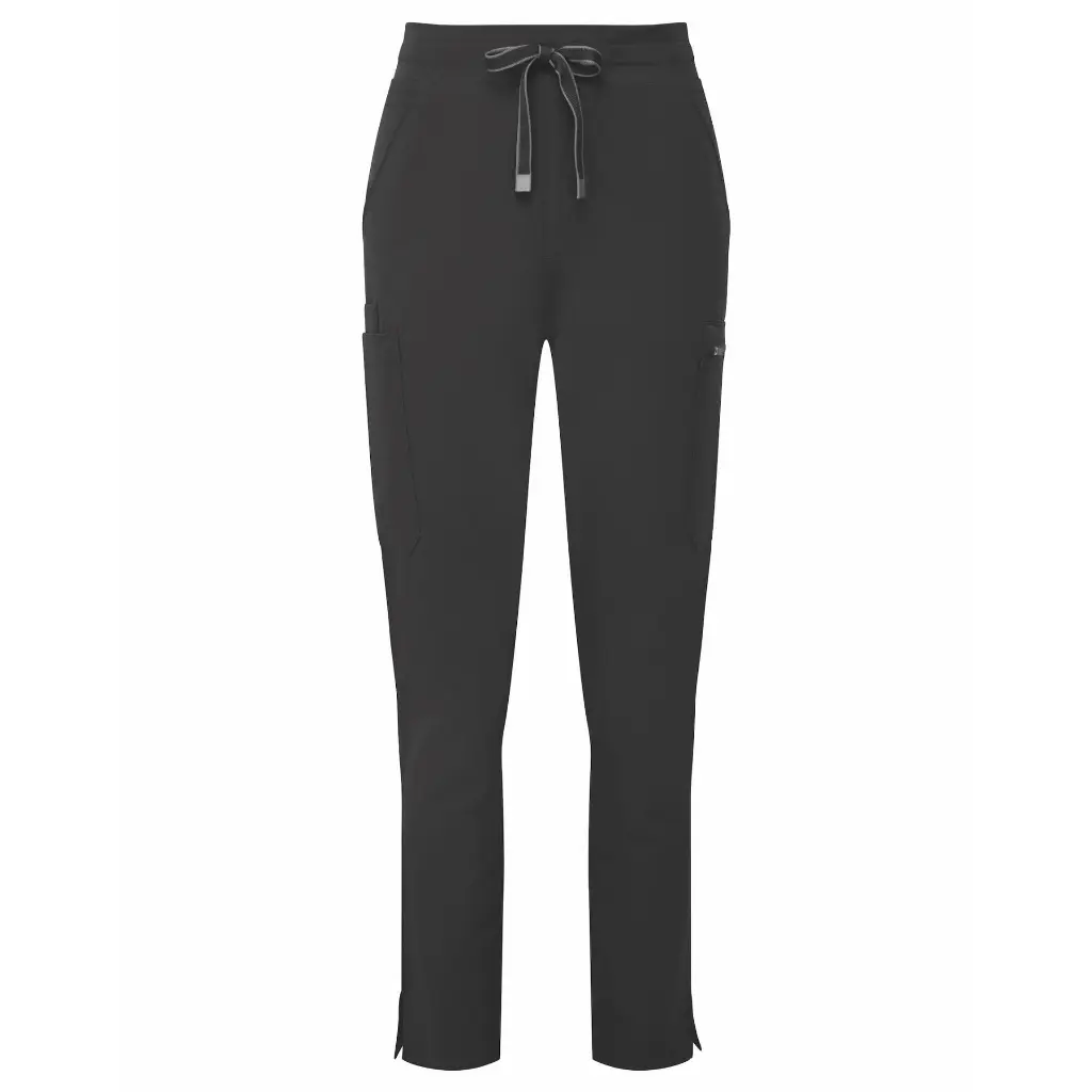 womens-scrubs-relentless-stretch-cargo-pants-black-front-NN600.webp