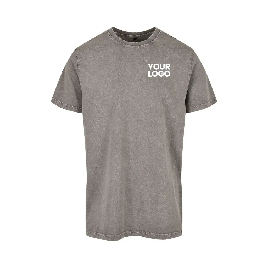 Acid Washed Round Neck Tee