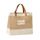 Adley Jute With Faux Leather Tote