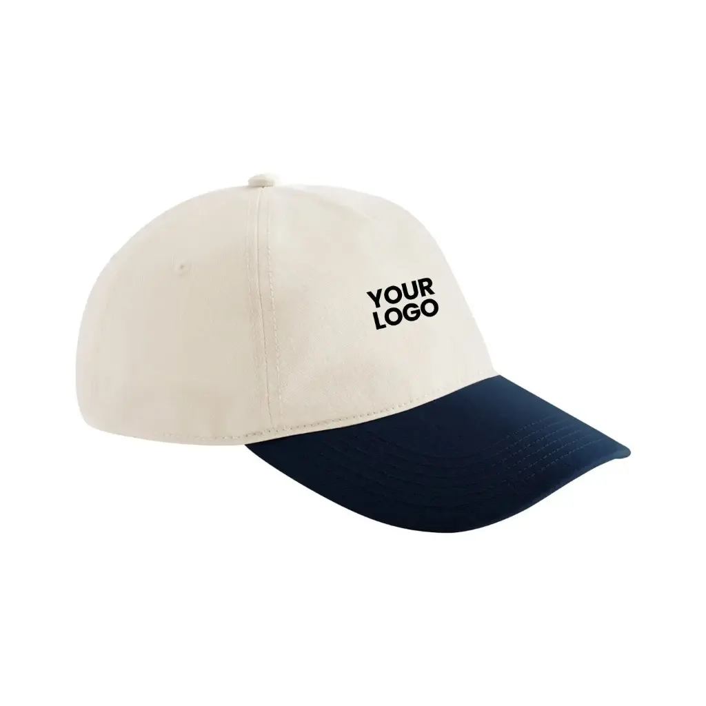 [BC067] Contrast Peak Leisure Cap (Natural/Burgundy)