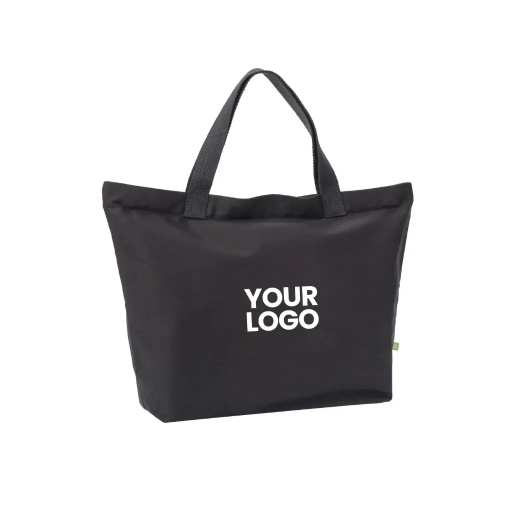 [RL069] Elba Organic Canvas Premium Zip Tote (Black)
