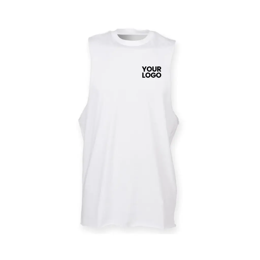 [SF232] High Neck Slash Armhole Vest (Black, XS)