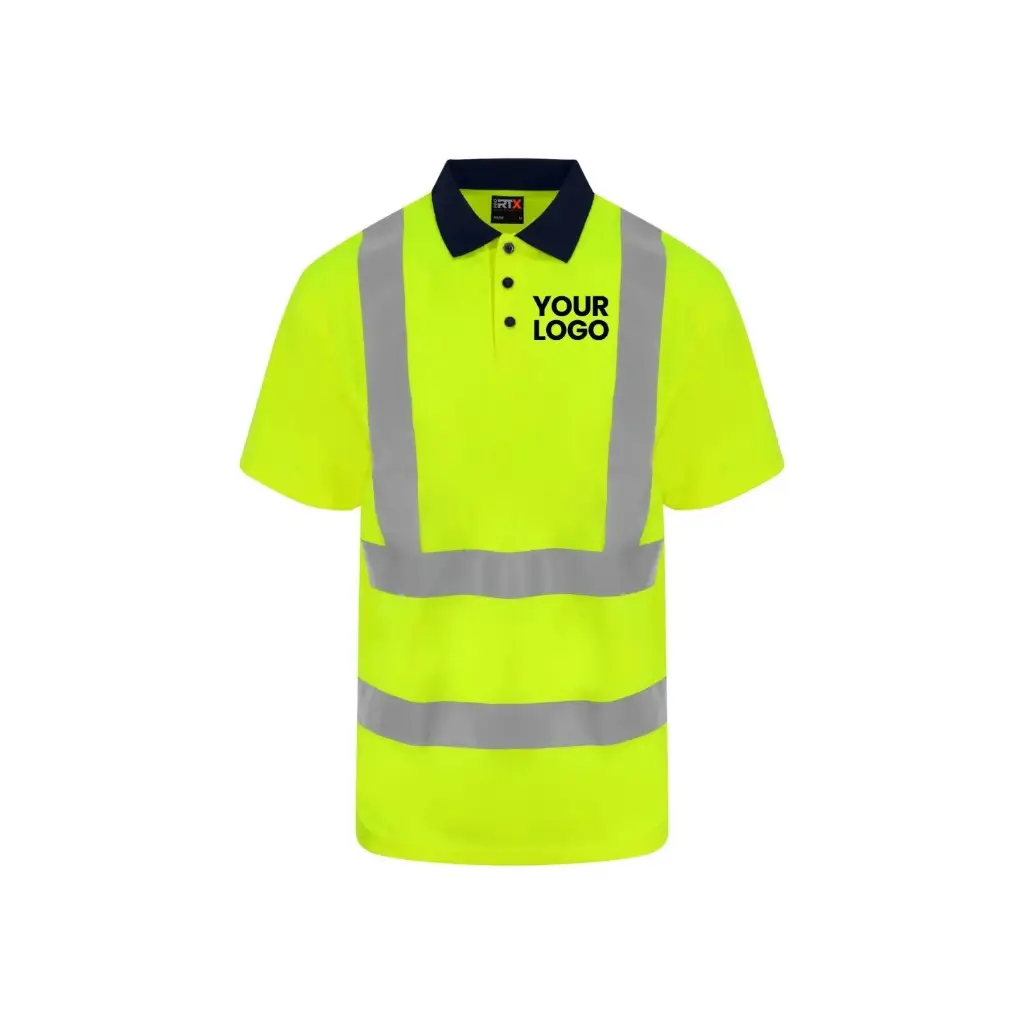 [RX710] High Visibility Polo (HV Yellow/Navy, S)