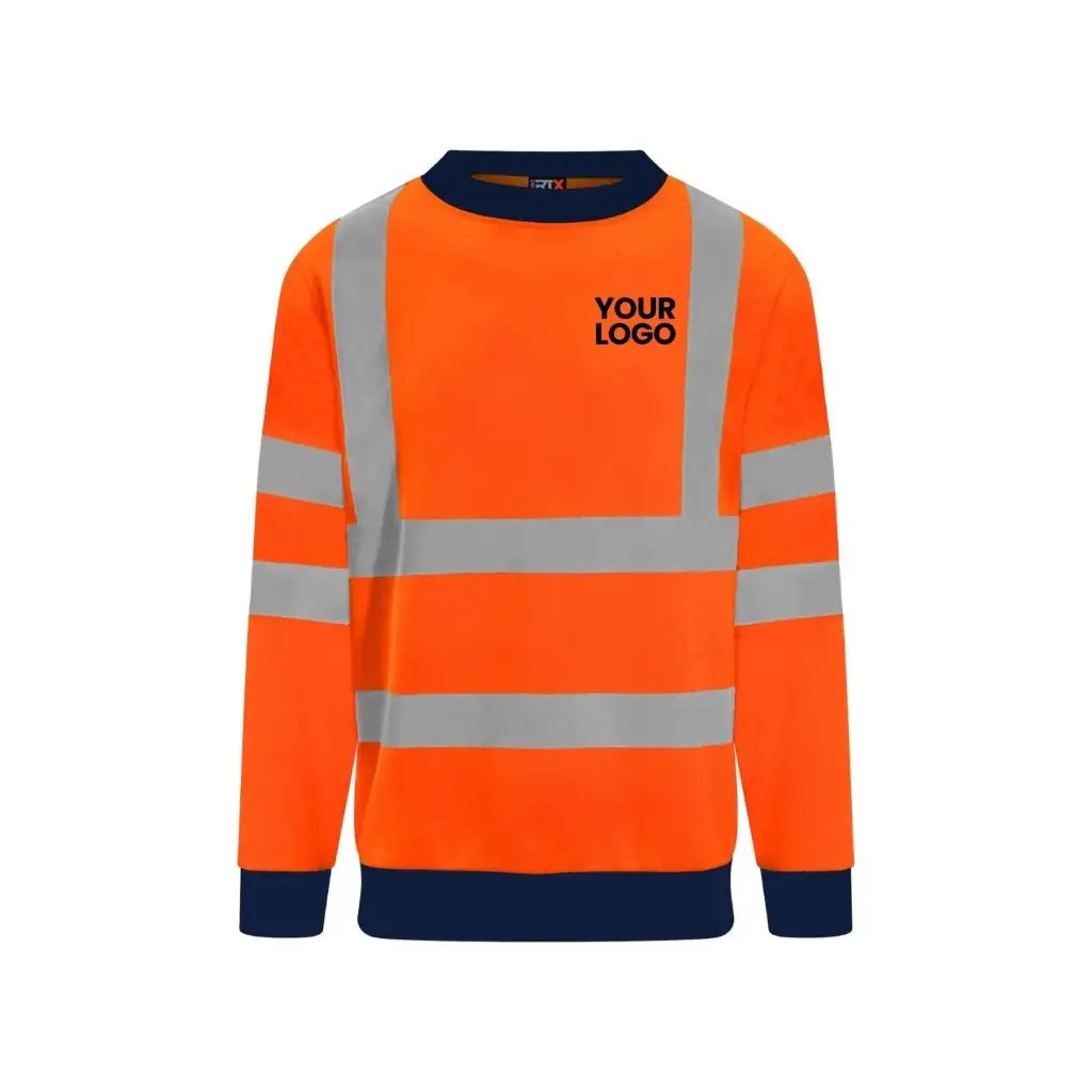 [RX730] High Visibility Sweatshirt (HV Yellow/Navy, S)