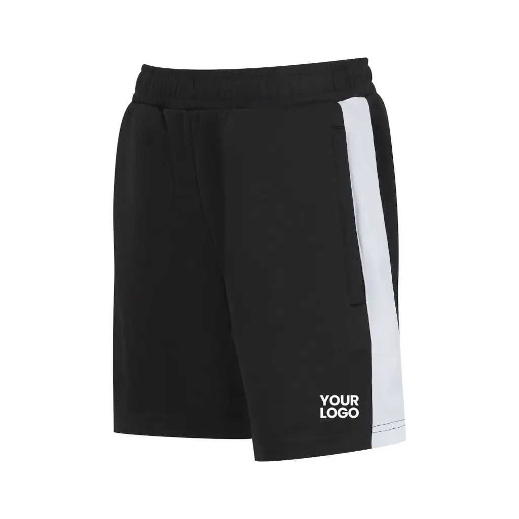 [LV887] Kids Knitted Shorts With Zip Pockets (Black, 7/8 Years)