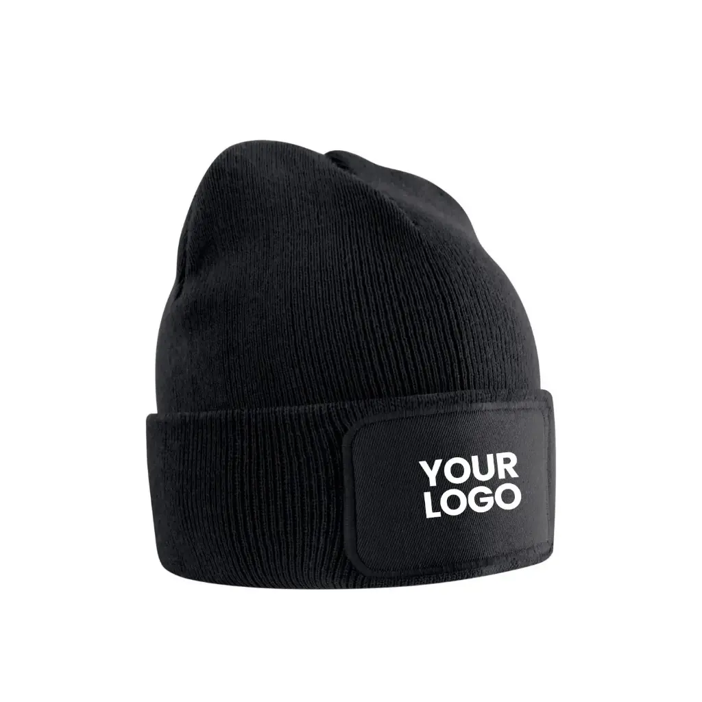 [B445B] Kids Original Patch Beanie (Black)