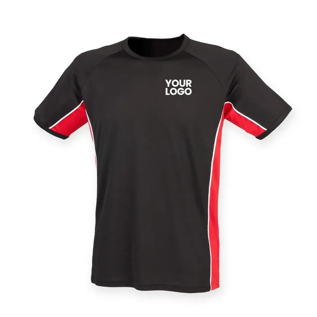 [LV242] Kids Performance Panel T-Shirt (Black/Red/White, 7/8 Years)