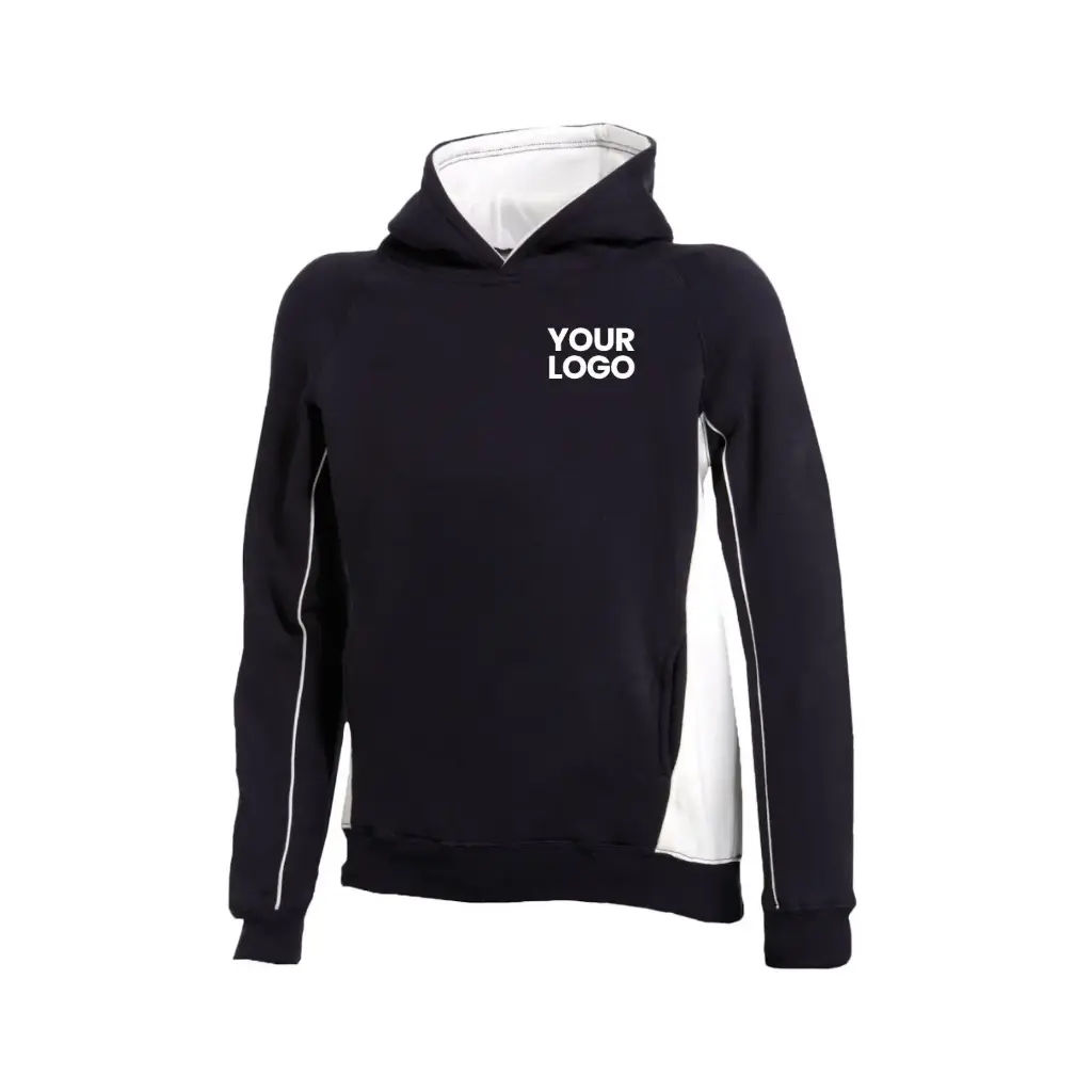 [LV339] Kids Pullover Hoodie (Black/Red, 7/8 Years)
