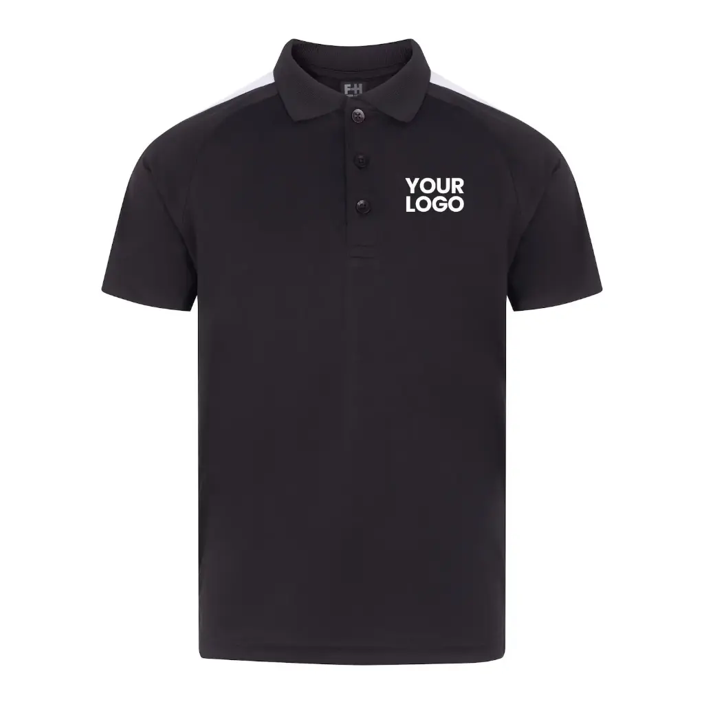 [LV293] Kids Team Polo Shirt (Black, 7/8 Years)