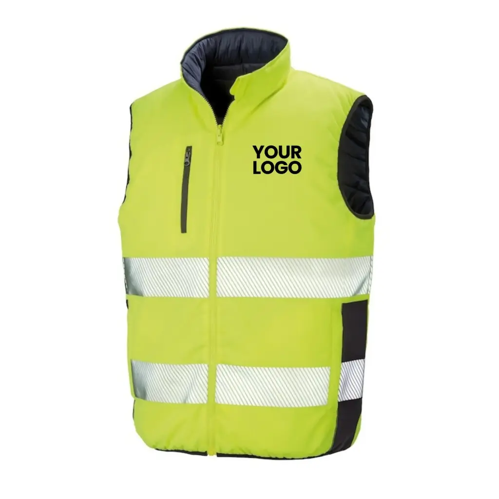 [R332X] Reversible Soft Padded Gilet (Fluorescent Orange/Navy, S)