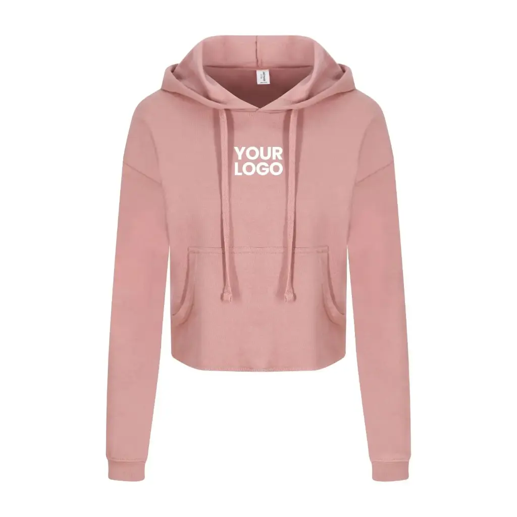 [JH016] Women's Cropped Hoodie (Heather Grey, XS)