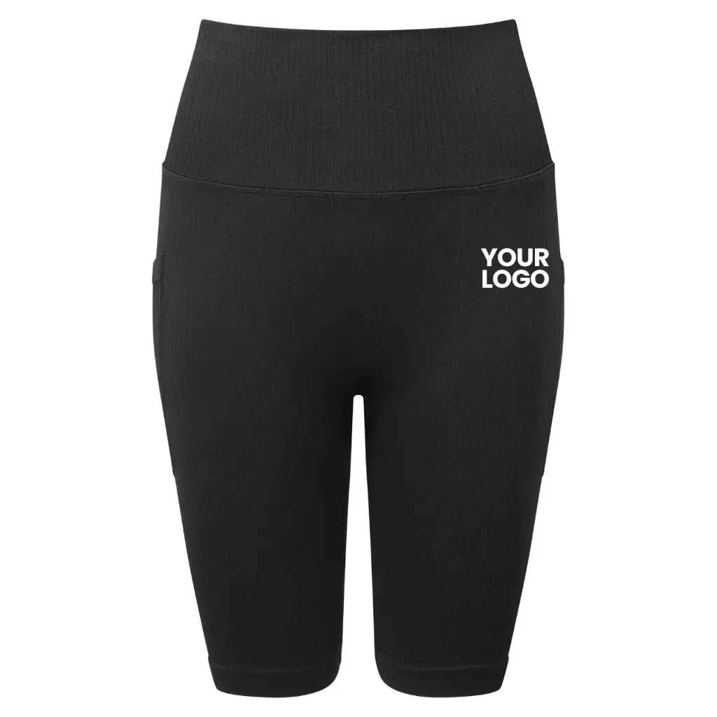 [TR225] Women’s Tridri® Ribbed Seamless '3D Fit' Cycle Shorts (Black, XS)